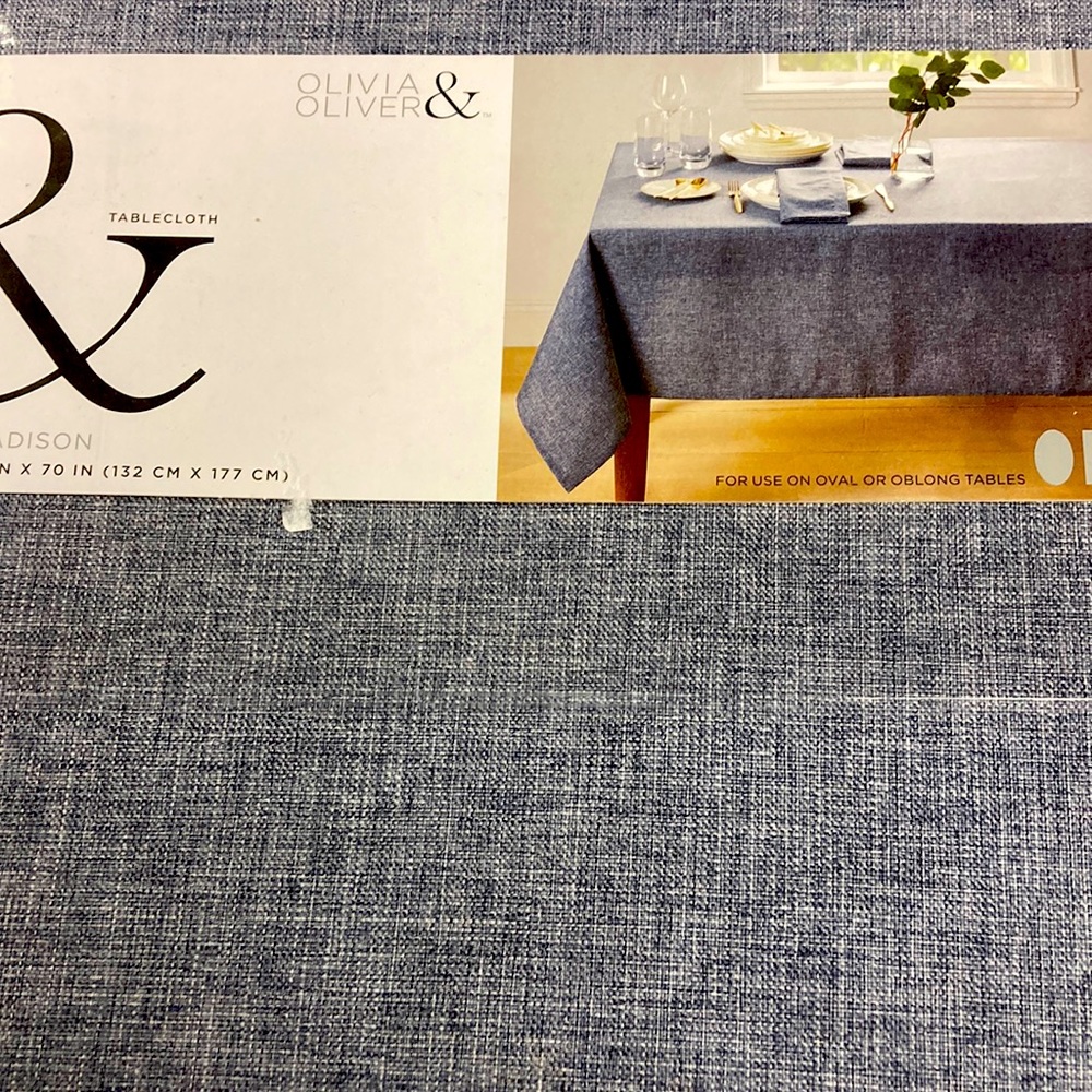 Olivia & Oliver Blue Madison 52”X70” Tablecloth